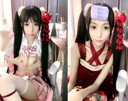 人氣綠播Coser美少女初下海 雙馬尾清純外表 福利放送